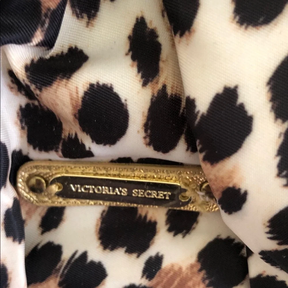 Y2k Victoria's Secret Leopard Print Satchel with Gold Accents